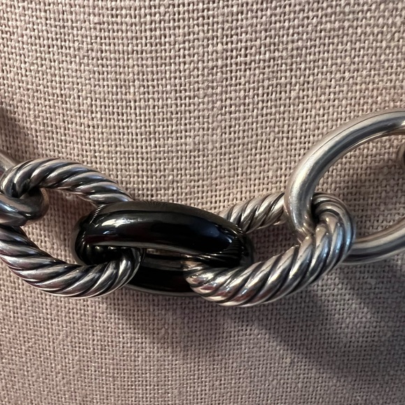David Yurman Extra Large Oval Link Sterling Ceramic Necklace - Picture 6 of 8